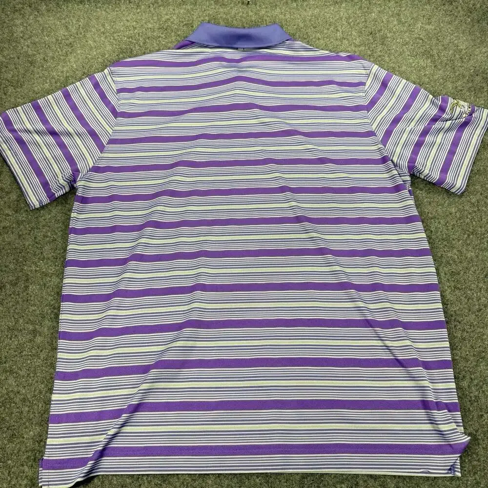 Nike Golf Tour Performance Dri-Fit Striped Polo Shirt Purple XL A.C. Read Golf C